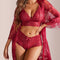 3-Piece Sheer Lace Sleepwear Set