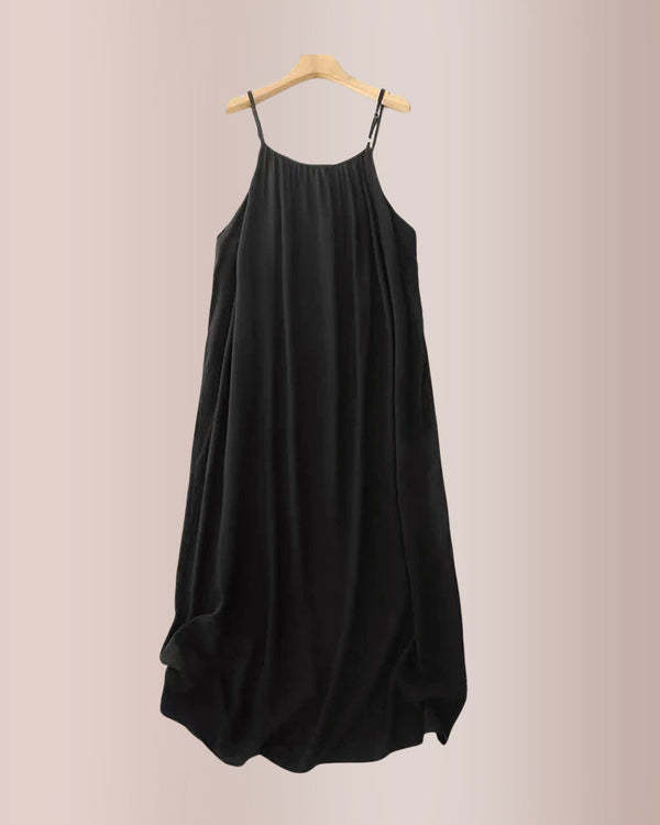 Vestido camisola sin espalda de color liso 