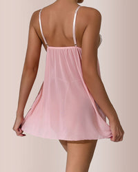 Vestido de lencería babydoll de malla transparente 