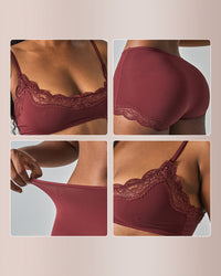 Lace Trim Wirefree Lightweight Underwear Set