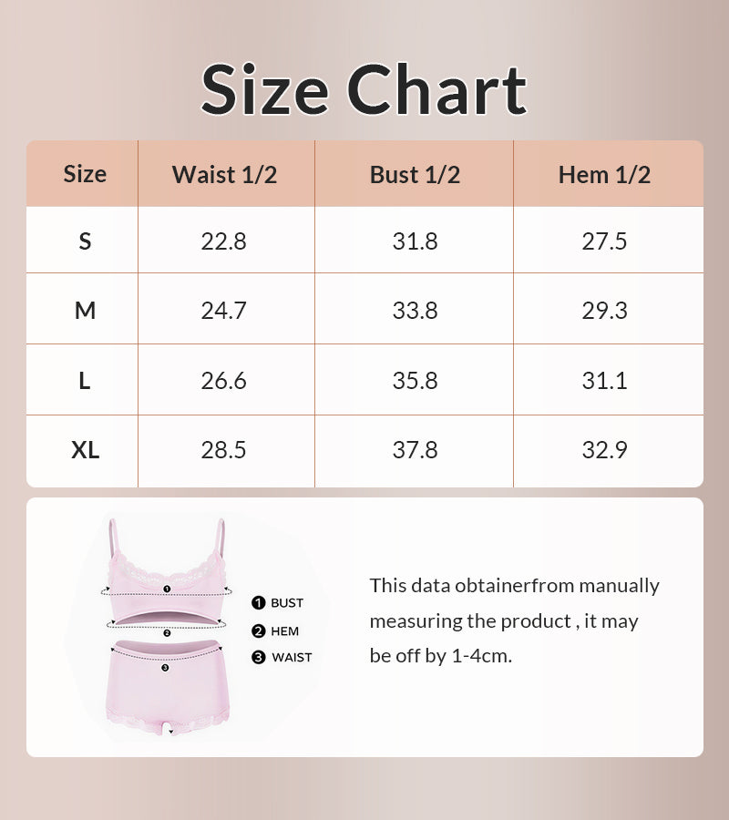 Lace Trim Wirefree Lightweight Underwear Set