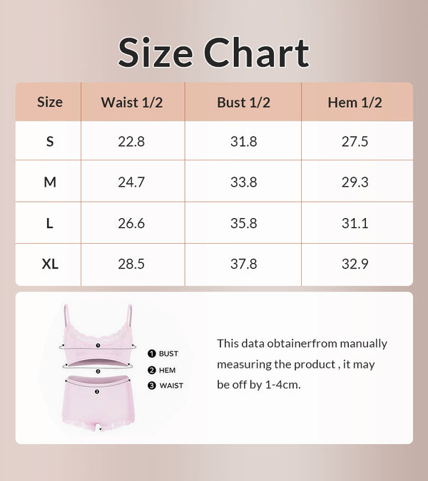 Lace Trim Wirefree Lightweight Underwear Set