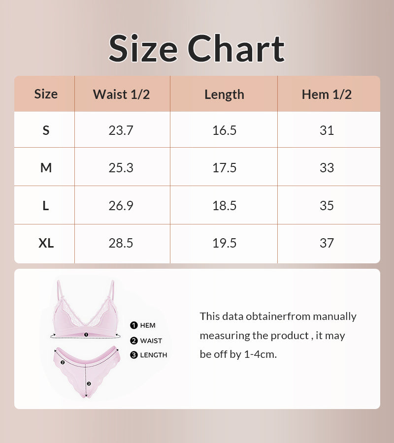 Lace Trim Lightweight Triangle Underwear Set