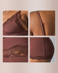 Conjunto de camisola y pantalón corto con ribete de encaje 