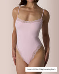 Lace Trim Spaghetti Strap Bodysuit