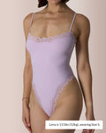 Lace Trim Spaghetti Strap Bodysuit