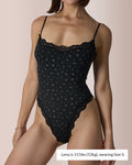 Lace Trim Spaghetti Strap Bodysuit