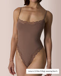 Lace Trim Spaghetti Strap Bodysuit
