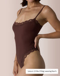 Lace Trim Spaghetti Strap Bodysuit