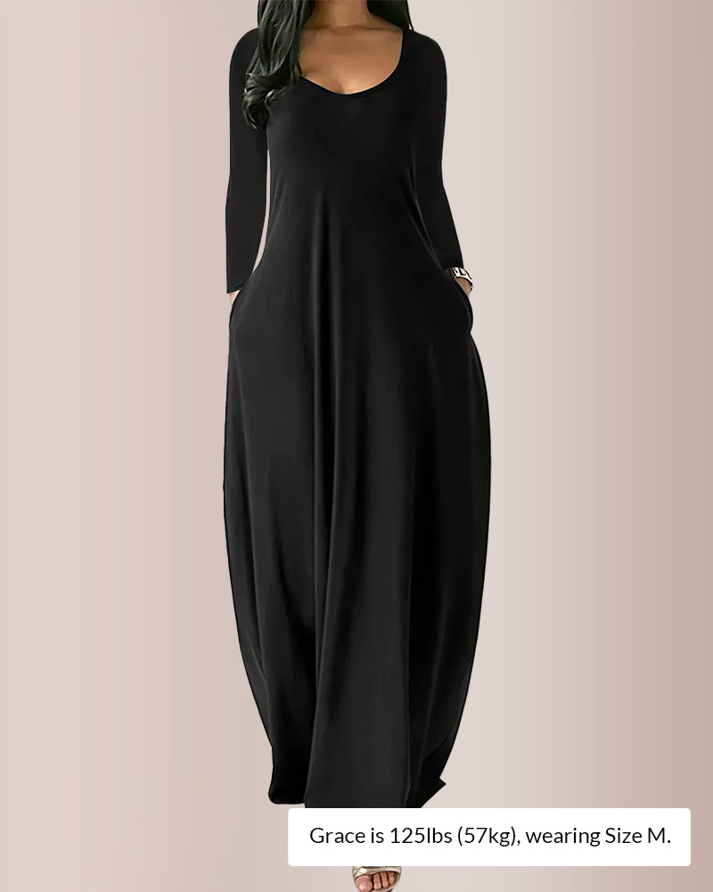 Camisón de manga larga con bolsillo 