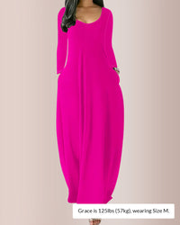 Camisón de manga larga con bolsillo 