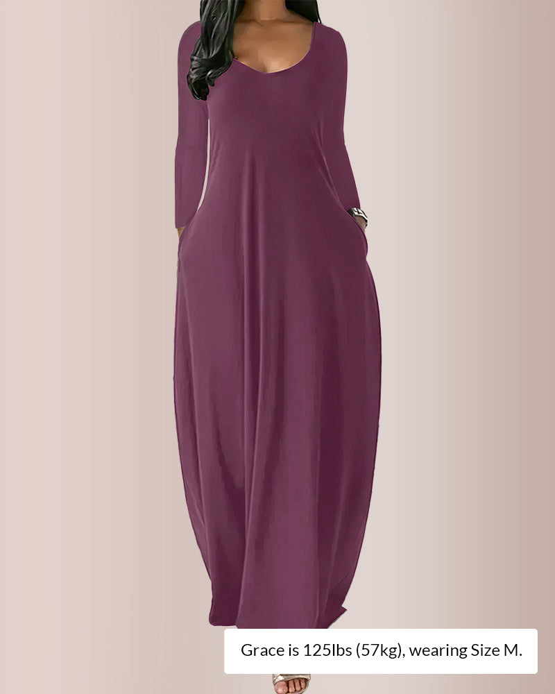 Camisón de manga larga con bolsillo 