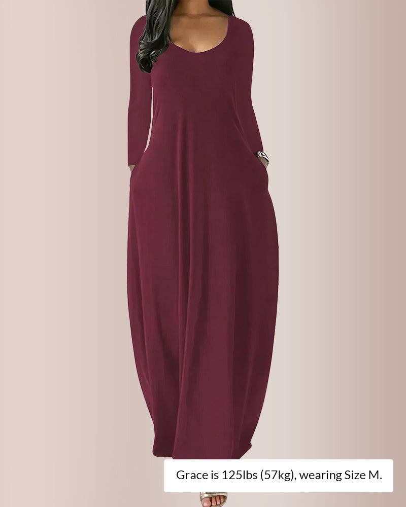 Camisón de manga larga con bolsillo 