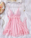 Elegant Sleepwear Lace Dress Set
