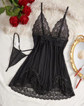 Elegant Sleepwear Lace Dress Set