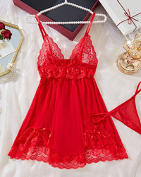Elegant Sleepwear Lace Dress Set