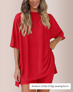 Casual Oversized 2-Piece Split Hem Lounge Set