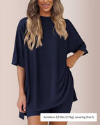 Casual Oversized 2-Piece Split Hem Lounge Set