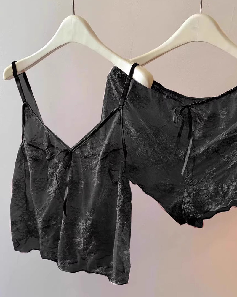 Sexy Transparent Lace Pajama Set