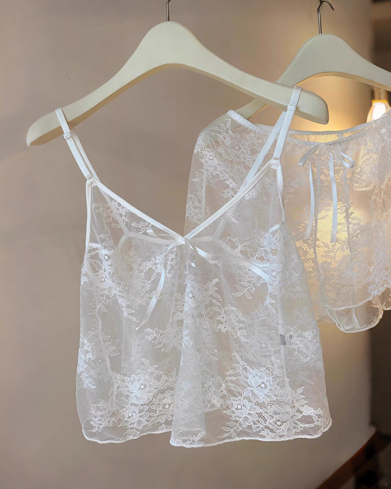 Sexy Transparent Lace Pajama Set