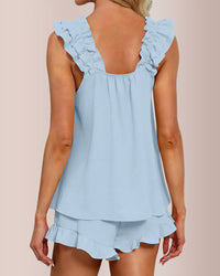 Wooden Ear Square Neck Casual Two-Piece Set