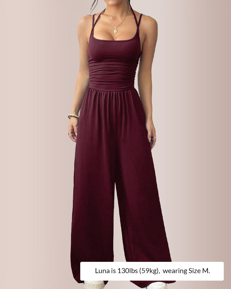 Comfortable Sleeveless Halter Jumpsuit