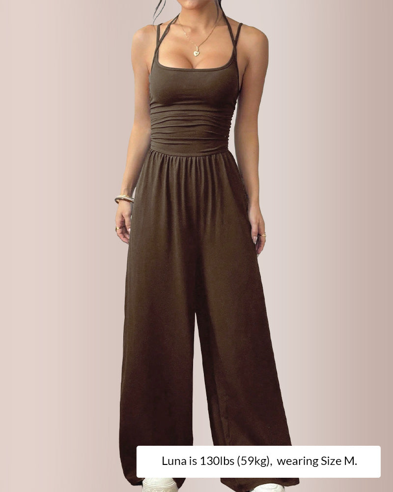 Comfortable Sleeveless Halter Jumpsuit