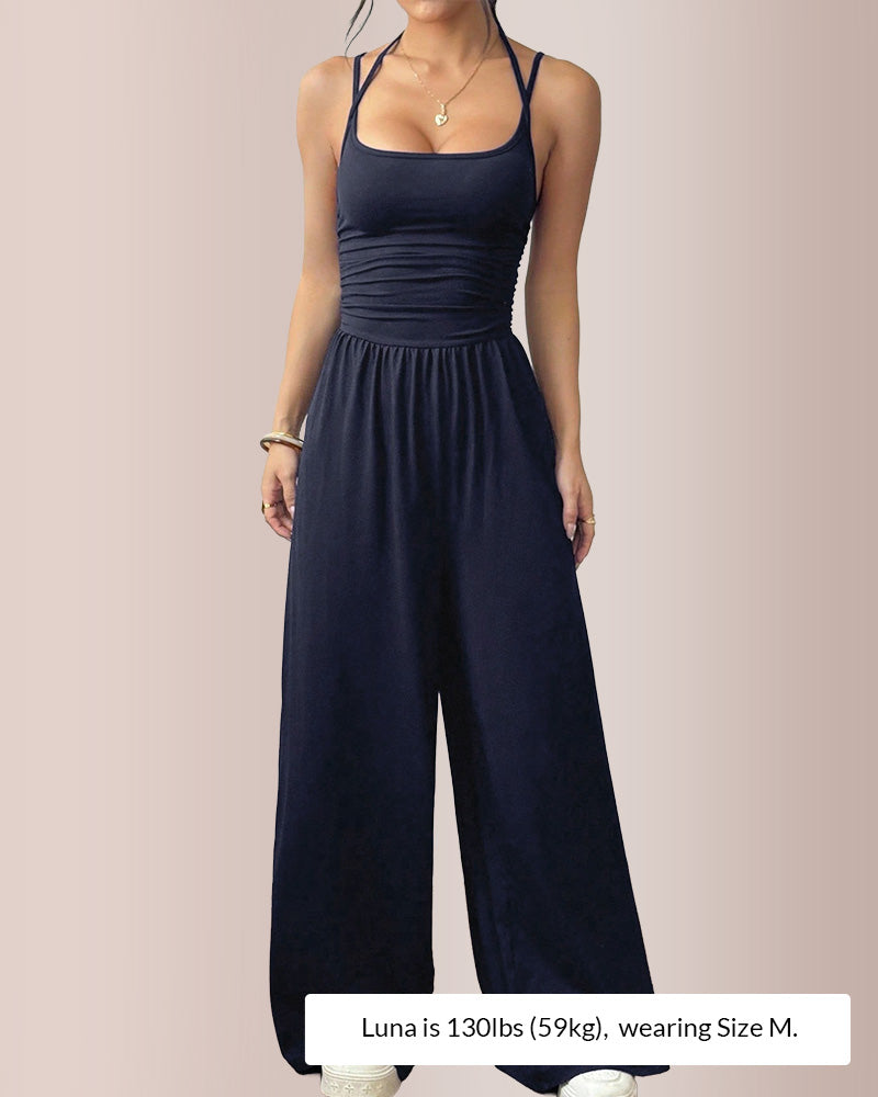 Comfortable Sleeveless Halter Jumpsuit