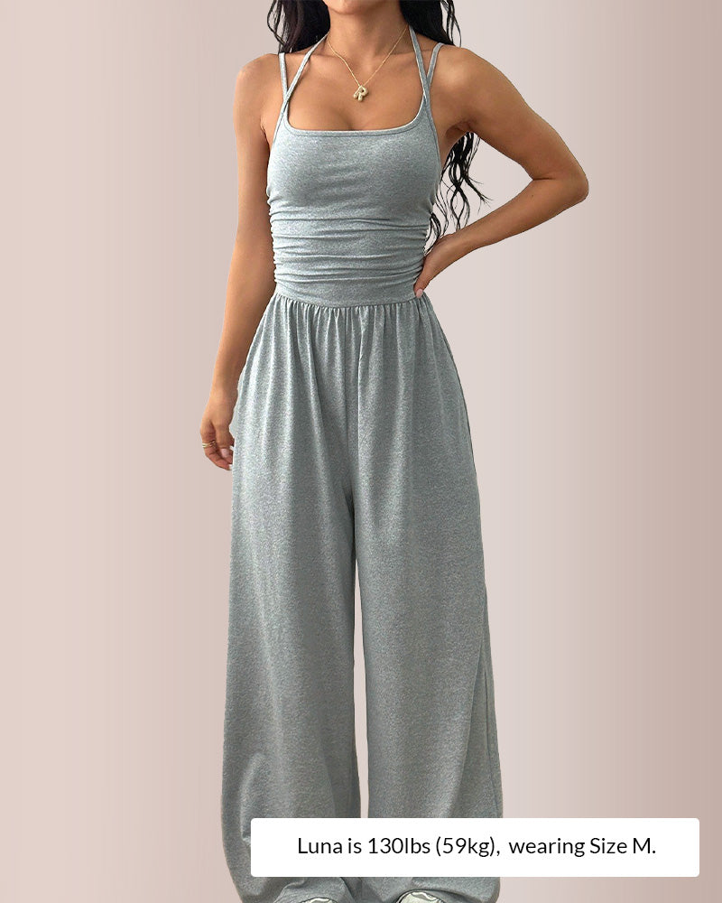 Comfortable Sleeveless Halter Jumpsuit