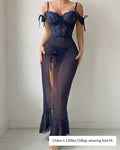 Alluring Lace & Mesh Corset Nightgown