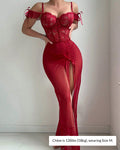 Alluring Lace & Mesh Corset Nightgown