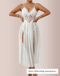 The Aphrodite Sheer Lace High-Slit Maxi Nightgown