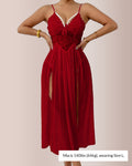The Aphrodite Sheer Lace High-Slit Maxi Nightgown