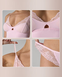 Lace Padded Triangle Camisole Set