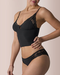 Lace Padded Triangle Camisole Set