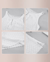 Summer Breathable Hollow Cotton Silk Slip Dress