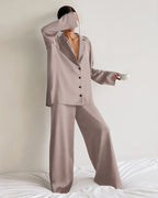 Faux Ice Silk Pajama Set