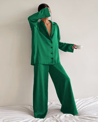Summer Faux Silk Pajama Set