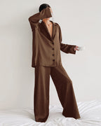 Faux Ice Silk Pajama Set