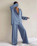 Summer Faux Silk Pajama Set