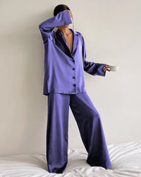 Summer Faux Silk Pajama Set