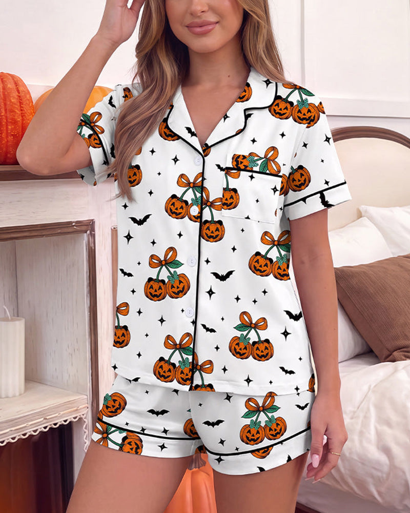 Halloween Cartoon 2-Piece Pajama Set