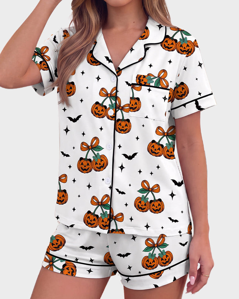 Halloween Cartoon 2-Piece Pajama Set