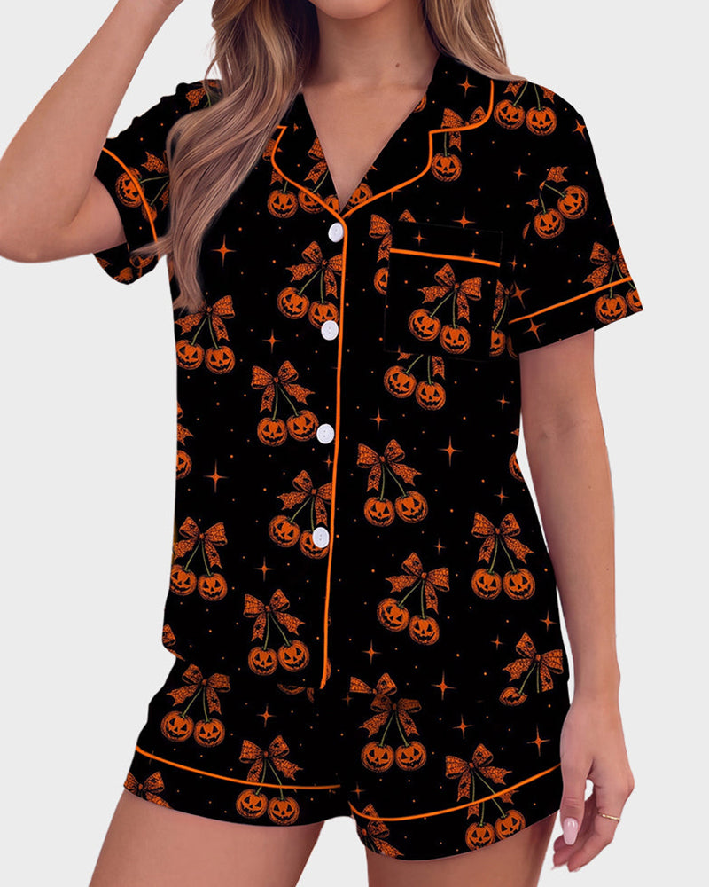 Halloween Cartoon 2-Piece Pajama Set