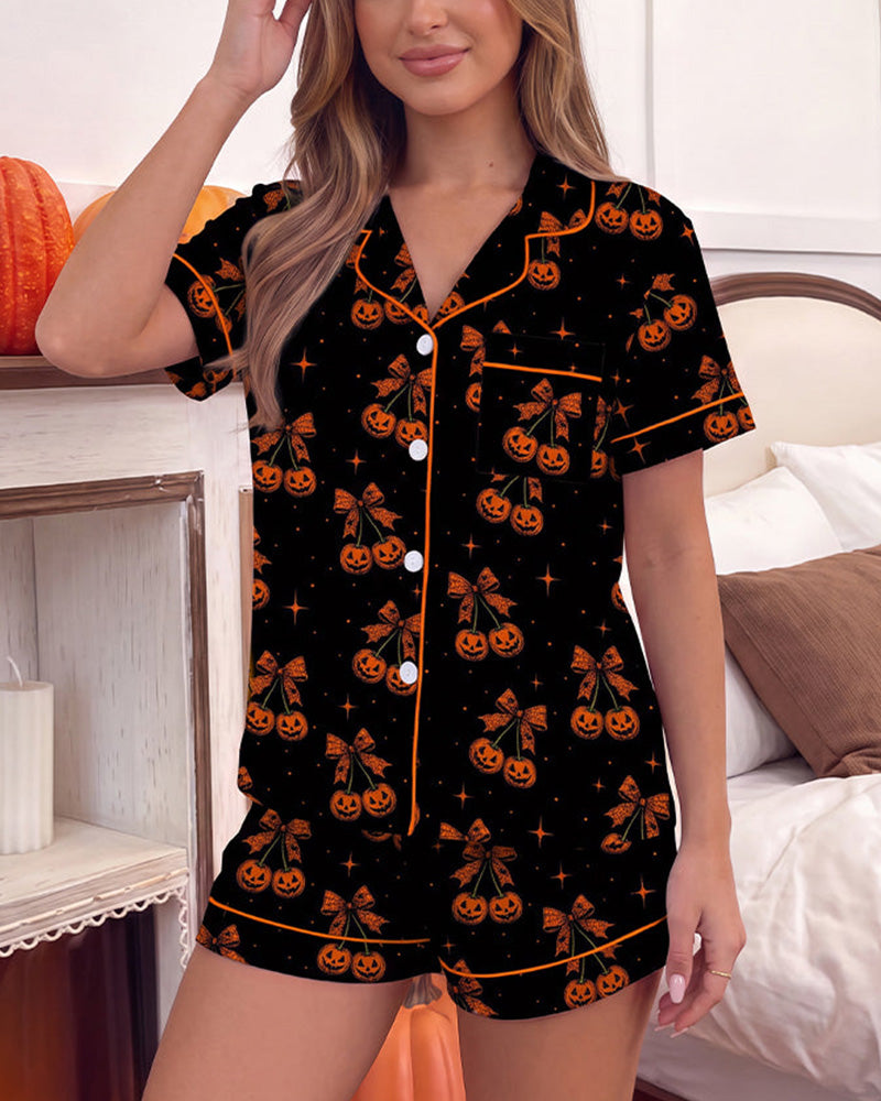 Halloween Cartoon 2-Piece Pajama Set