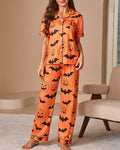 Halloween Pumpkin & Bat Loungewear Set