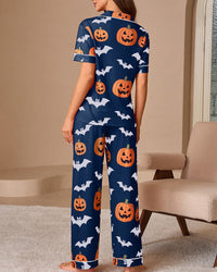 Halloween Pumpkin & Bat Loungewear Set
