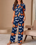 Halloween Pumpkin & Bat Loungewear Set