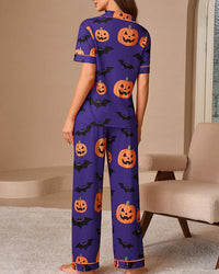Halloween Pumpkin & Bat Loungewear Set