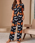 Halloween Pumpkin & Bat Loungewear Set